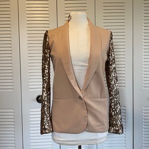 NWT Elevenses Blush & Rose Gold Sequin Blazer